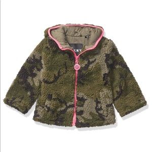 DKNY Baby Girls Fashion Sherpa Hooded Jacket